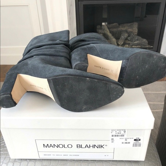 Manola Blahnik Grey Suede Boots ( Size 37) - Picture 3 of 3